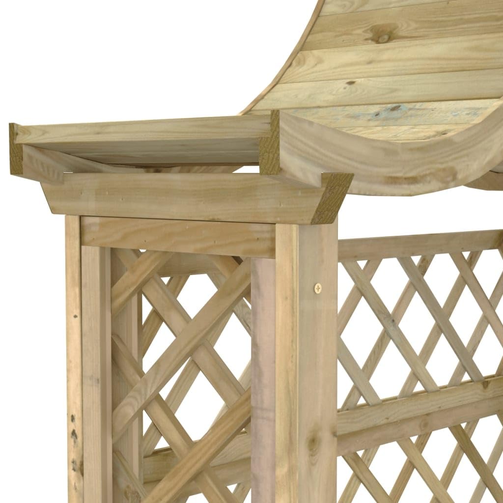 vidaXL Heim & Garten Pergola Kiefer mit Bank imprägniert