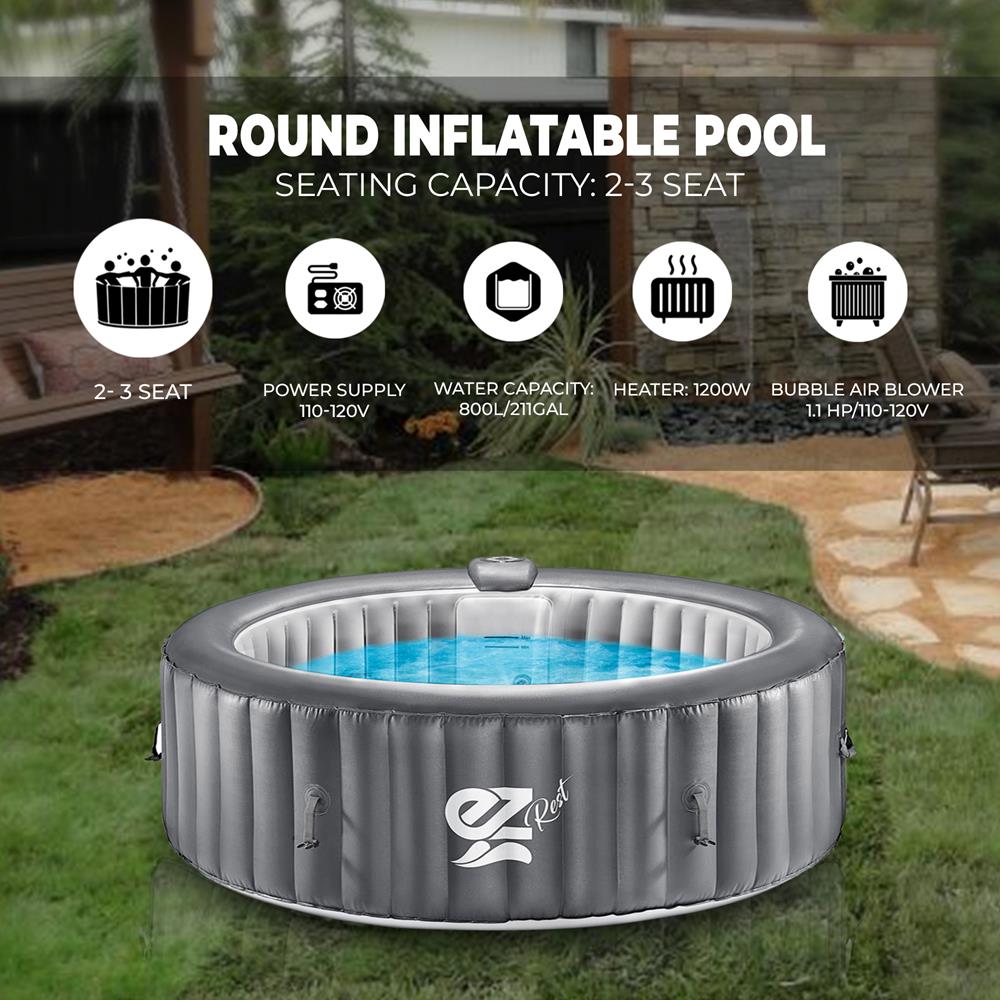 Serenelife Spa aufblasbarer Whirlpool 4 Personen 100 Düsen LED