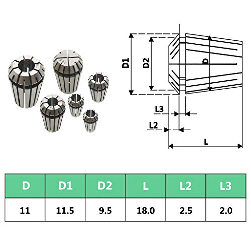 vidaXL Heimwerkerbedarf ER11 Spannzangen 13-tlg. Stahl 1-7 mm