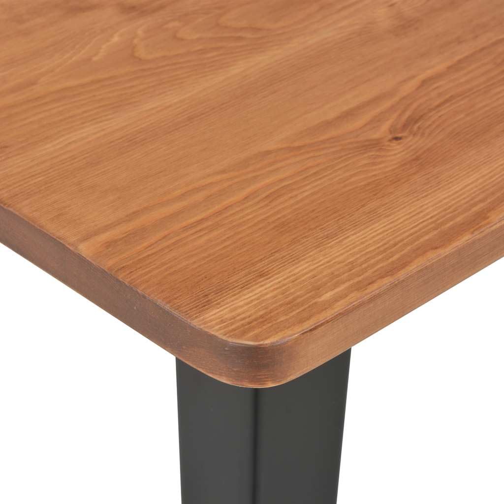 vidaXL Bartisch 60x60x108 cm Stehtisch Schwarz Kiefer Massivholz