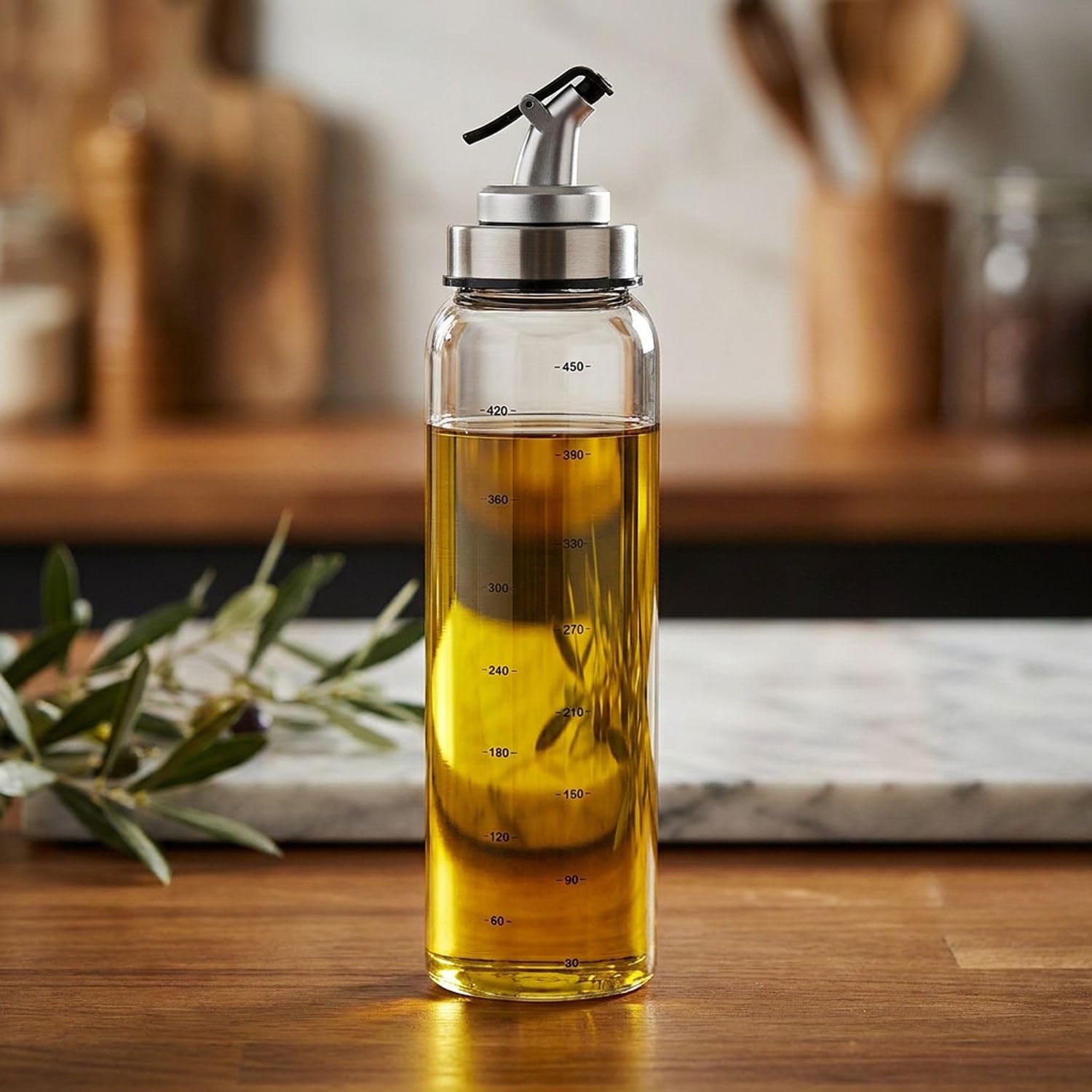Intirilife Ölspender Set 2x450 ml Glas Essig Öl