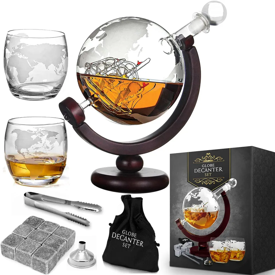 MikaMax Bar & Kitchen Whisky Karaffe Globus Set 850 ml