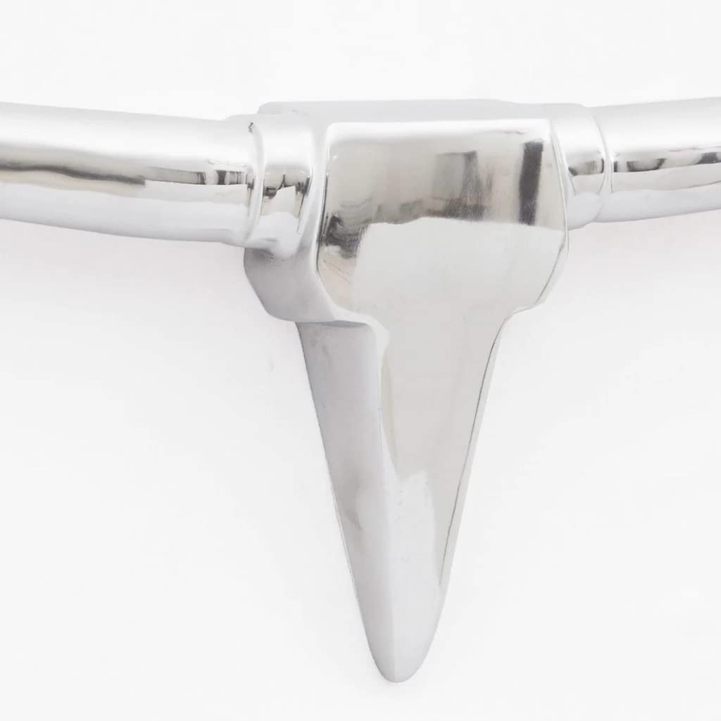 vidaXL Stierkopf Dekofigur Aluminium Silber 72 cm