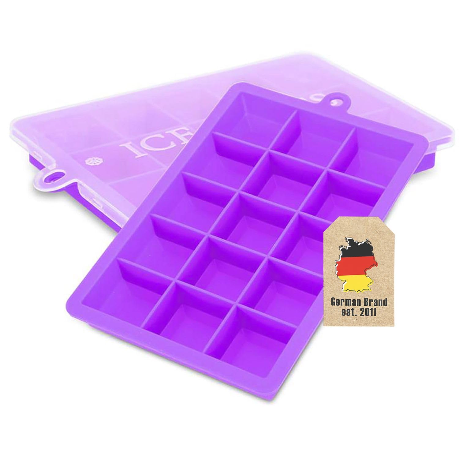 Intirilife Eiswürfelform Silikon Schwarz 2er Set 30 Fächer
