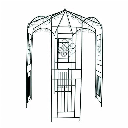 vidaXL Rosenpavillon 250 cm Schmiedeeisen dunkelgrün Rankhilfe