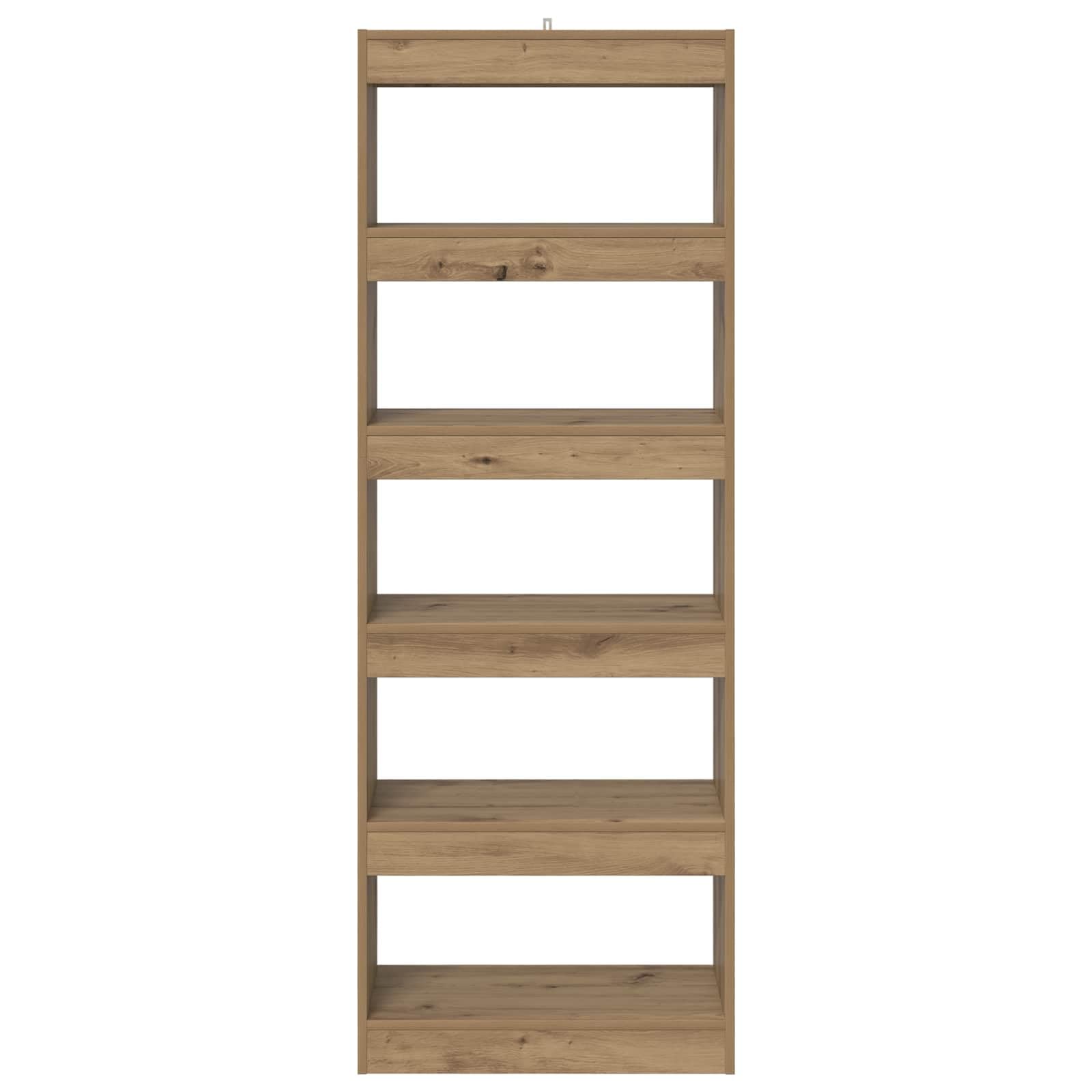 vidaXL Möbel Bücherregal Artisan-Eiche 60x30x166 5 Fächer