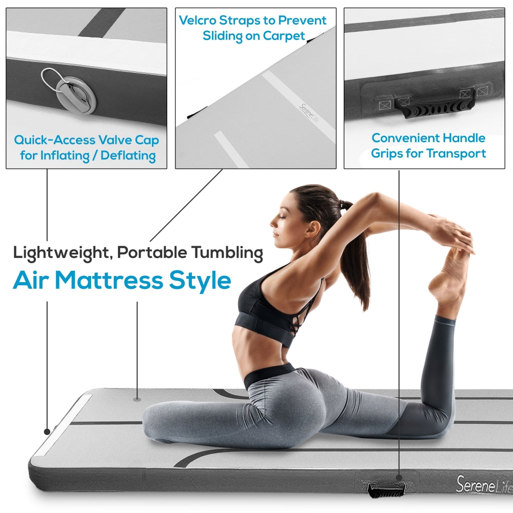 Serenelife Fitness Turnmatte aufblasbar Blau 4m 10cm