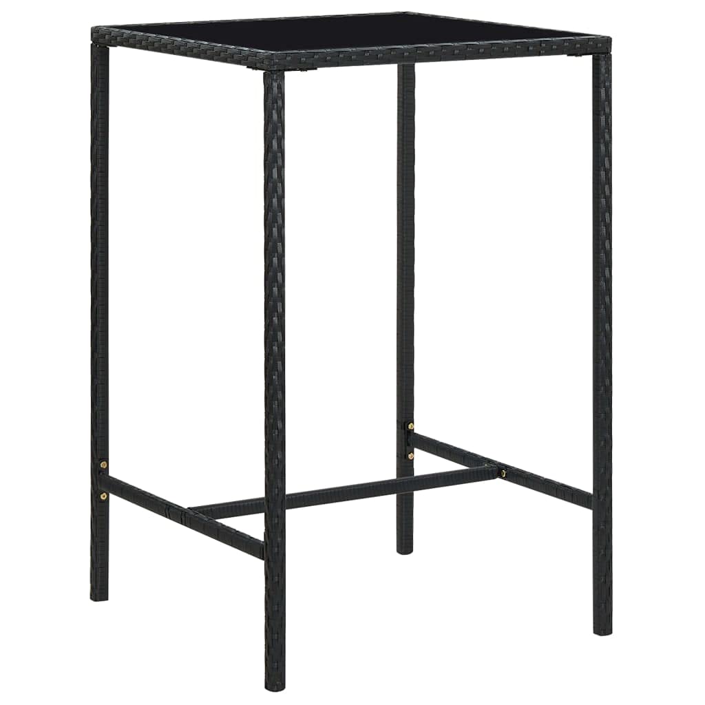 vidaXL Heim & Garten Gartenbar-Set 3-tlg schwarz mit Kissen