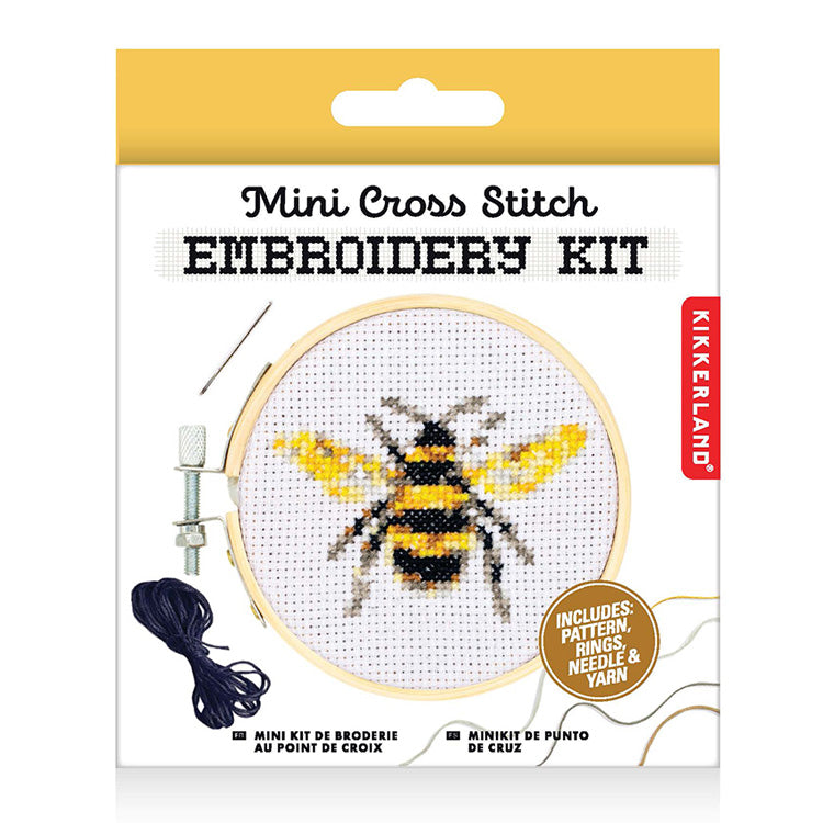 Kikkerland Crafters Bee Mini Stickset Biene mit Rahmen