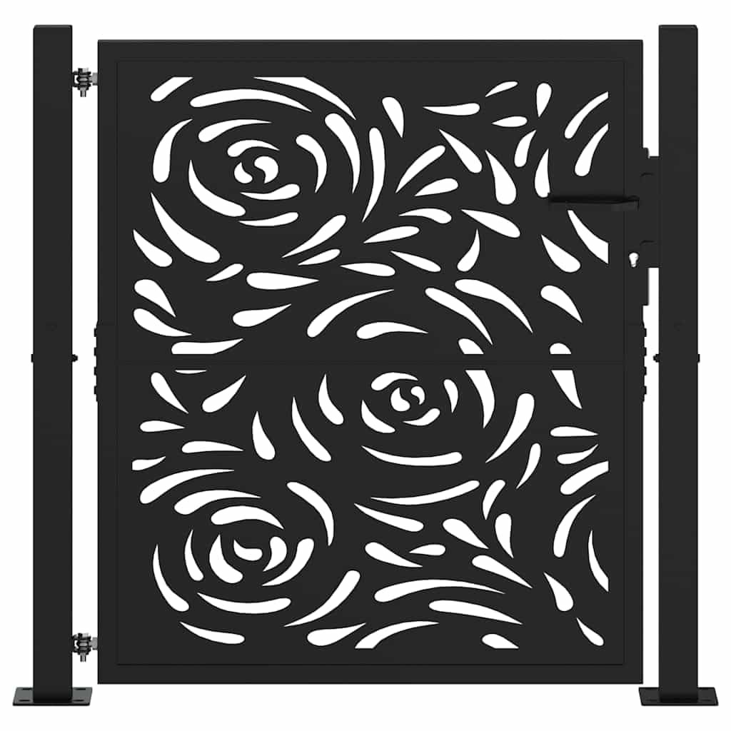 vidaXL Heim & Garten Gartentor 100x100cm Schwarz Flammendesign