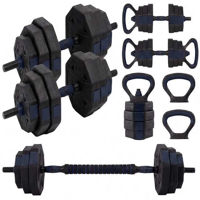 Serenelife Squatz 4-in-1 Hantelset 45 lbs Schwarz Navy