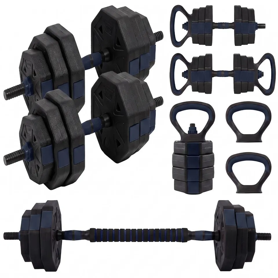 Serenelife Squatz 4-in-1 Hantelset 45 lbs Schwarz Navy
