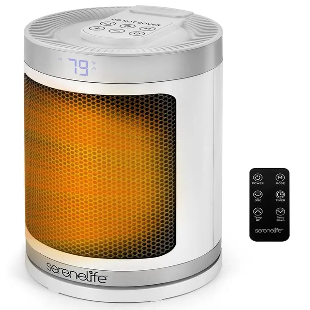 Serenelife Heater Heizlüfter Weiß 1500 W Keramik Fernbedienung