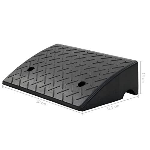vidaXL Bordsteinrampe Gummi 50x32,5x14 cm Auffahrrampe 2er Set