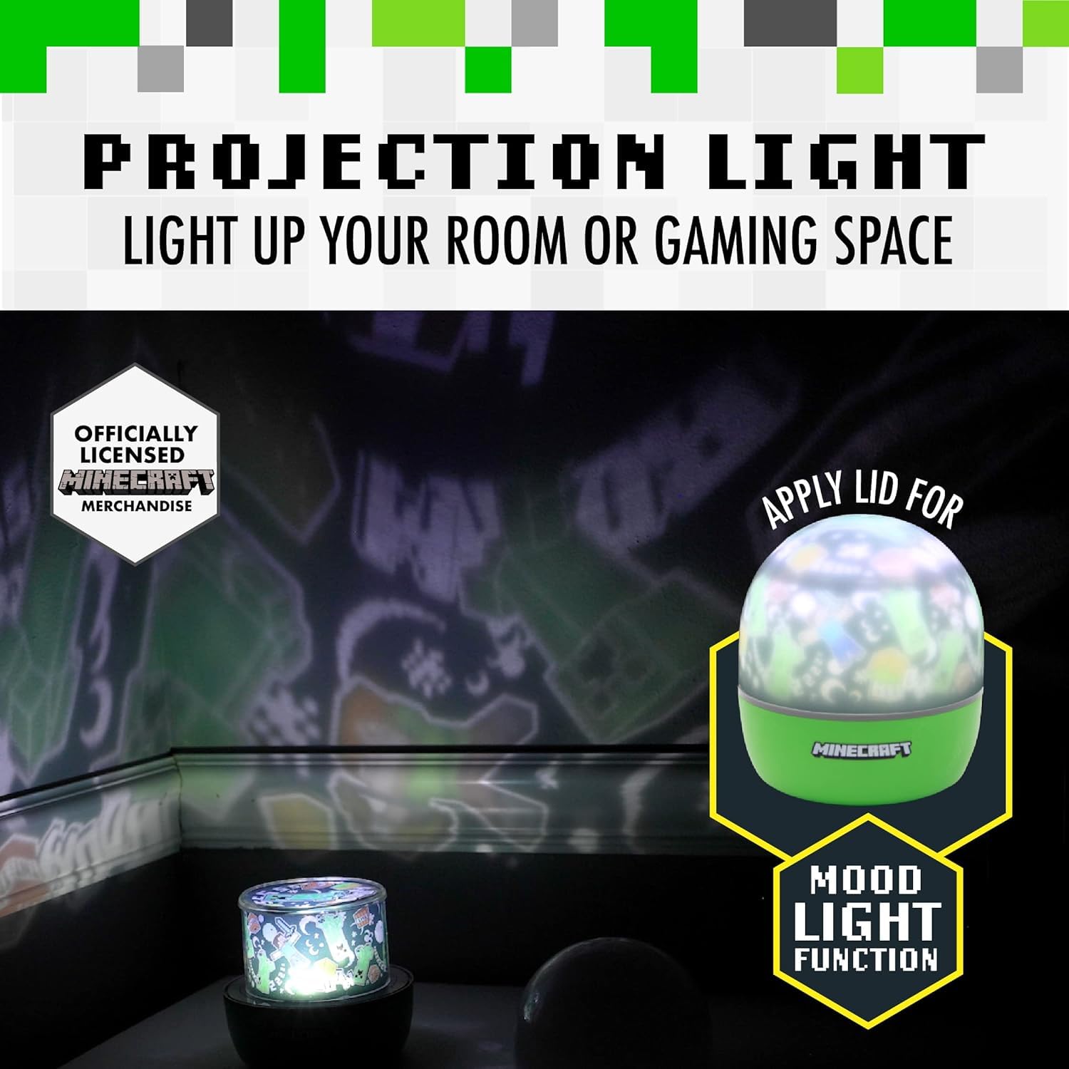 Paladone Lighting Minecraft Projektionslicht Projektorlampe 2 Szenen