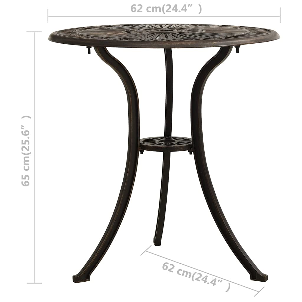 vidaXL Bistroset 3-TLG. Aluminiumguss Bronze Balkonset