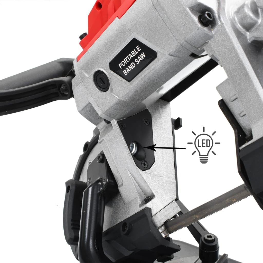 vidaXL Bandsäge mit Ständer Koffer Stahl 12,7cm LED