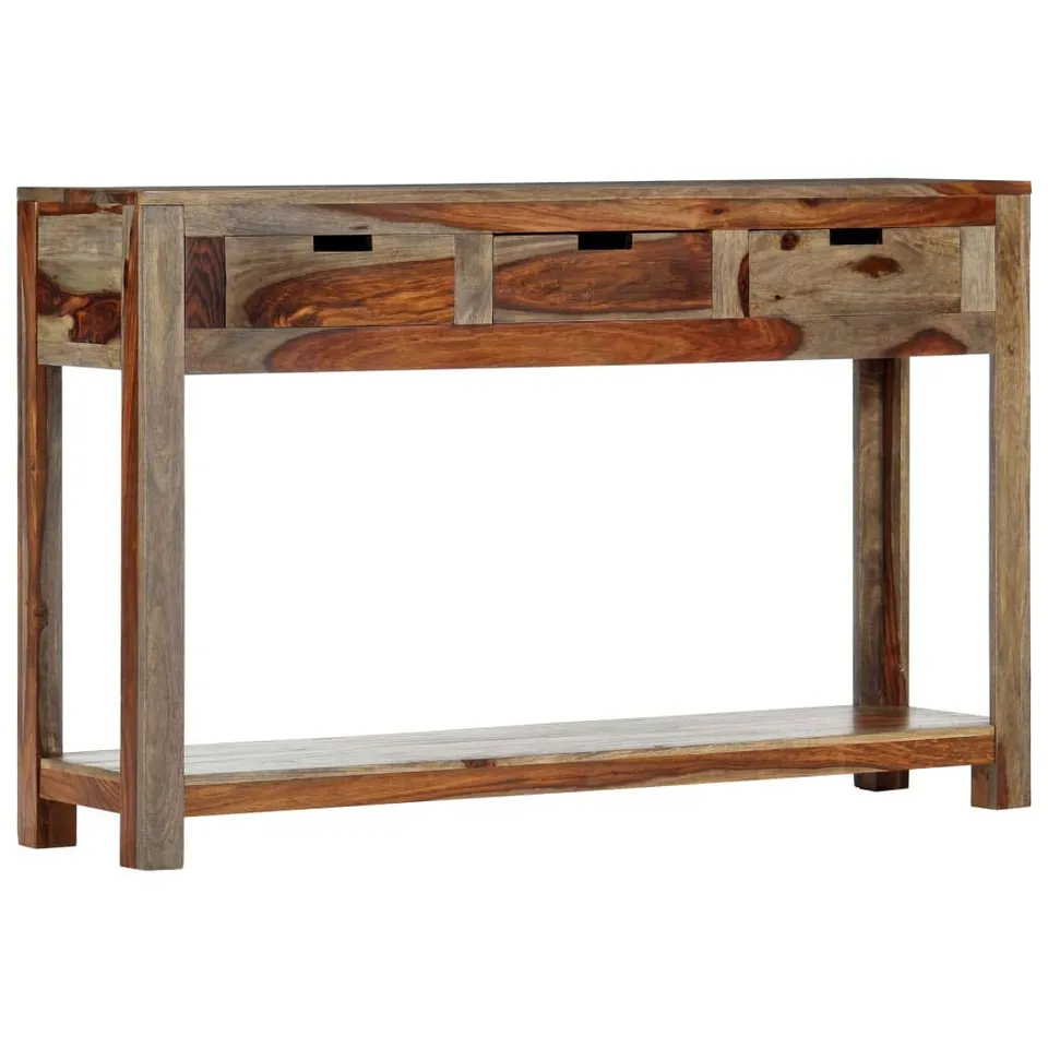 vidaXL Konsolentisch 120x30x75 Akazie 3 Schubladen Holz