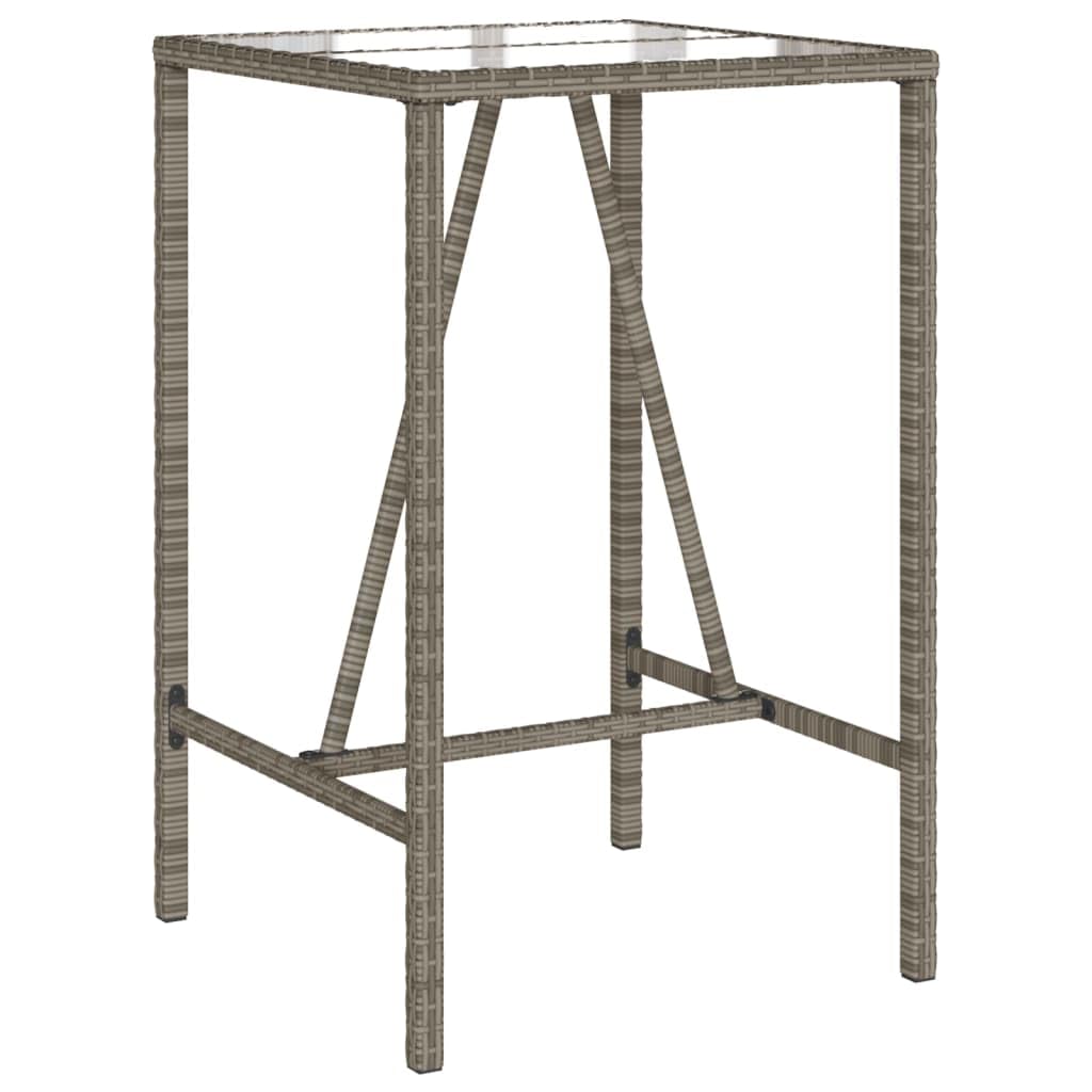 vidaXL Bartisch Braun 180x70x110 cm Poly Rattan Glas