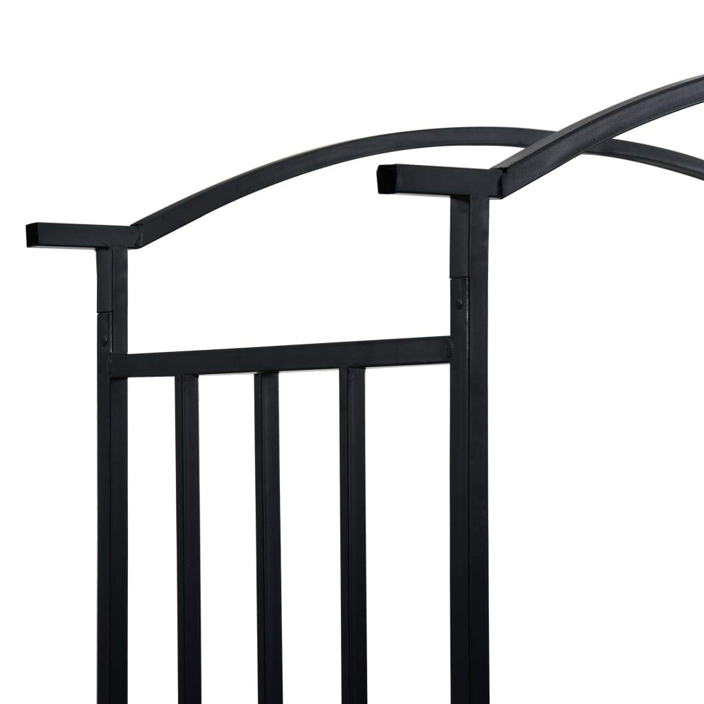 vidaXL Rosenbogen mit Bank Gartenbogen Eisen Schwarz 128 cm