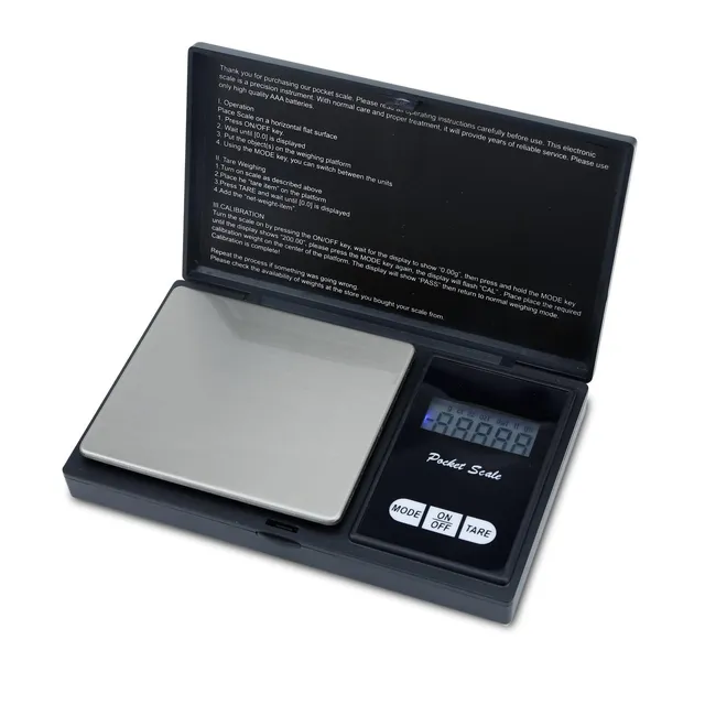 Intirilife Digitale Taschenwaage 500g Feinwaage Schwarz 0,01 g