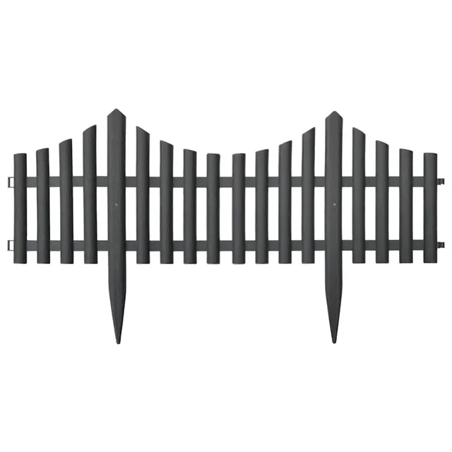 vidaXL Heim & Garten Rasenkante Palisade 10 m Anthrazit PP