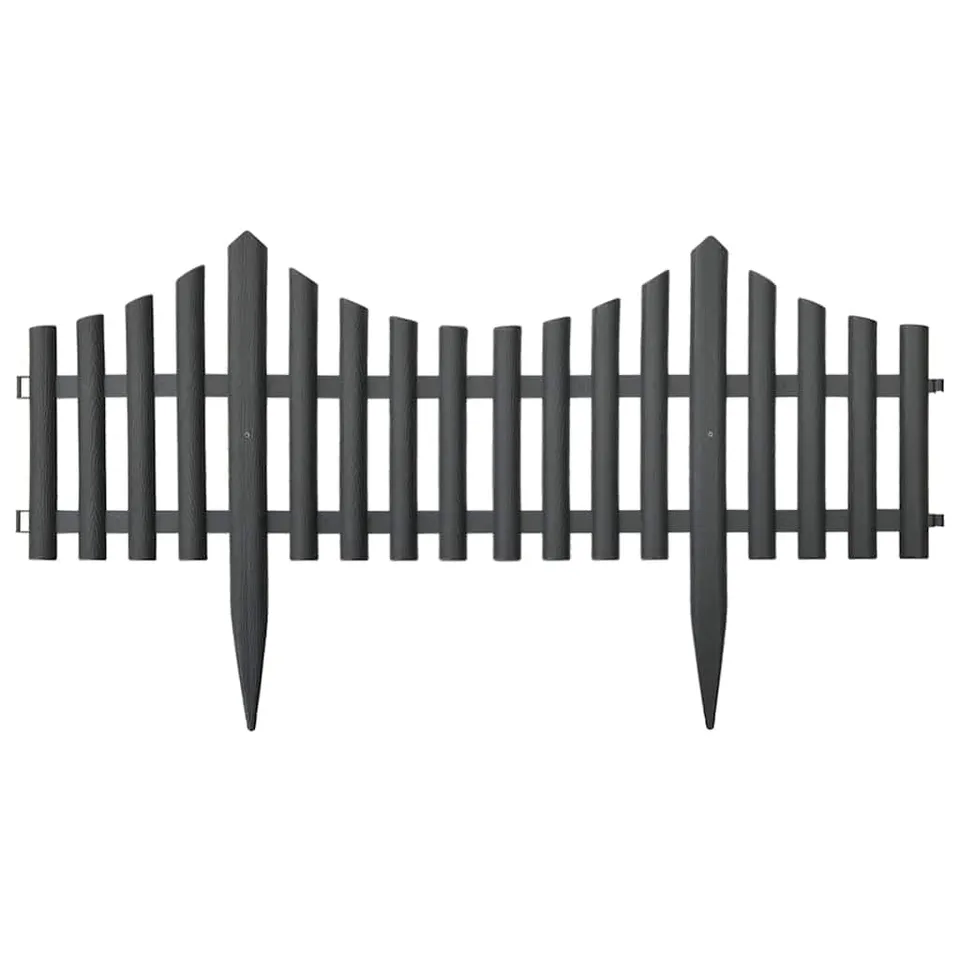 vidaXL Heim & Garten Rasenkante Palisade 10 m Anthrazit PP