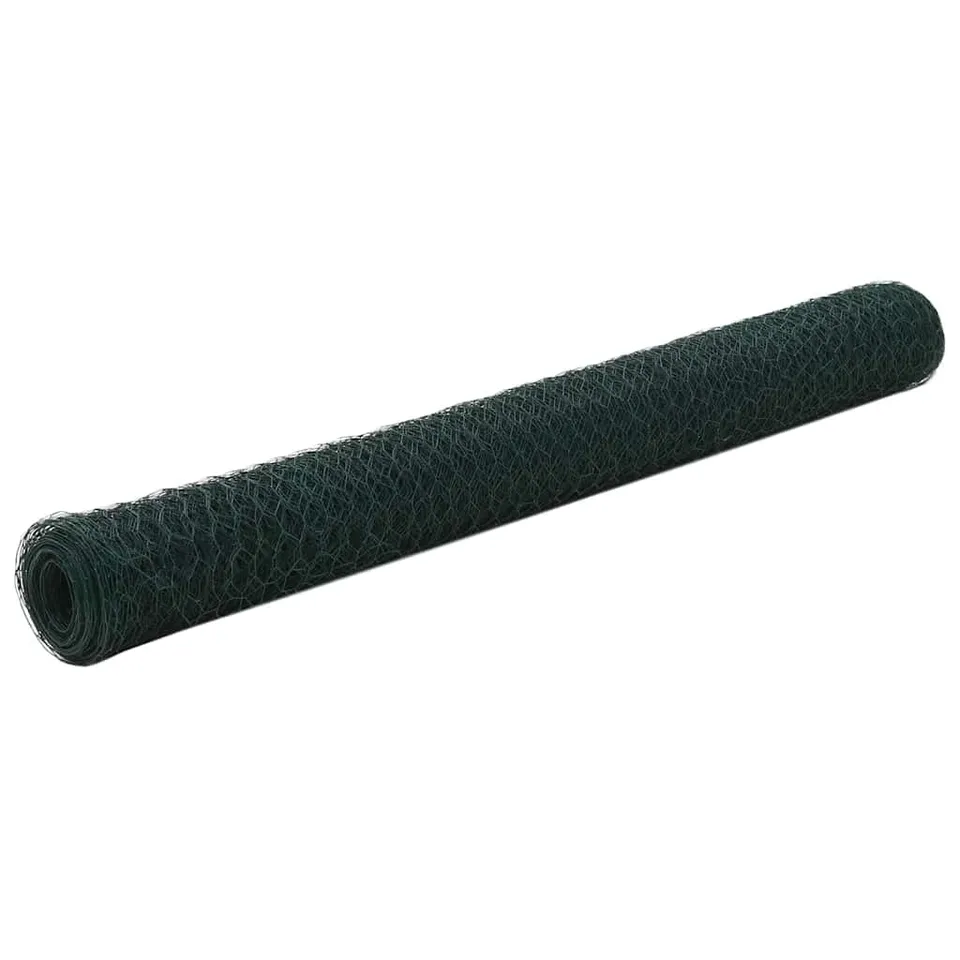 vidaXL Heim & Garten Drahtzaun Grün 25x1,2m PVC Stahl