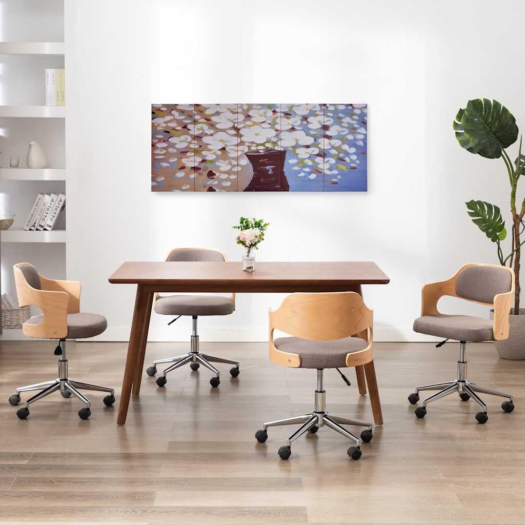 vidaXL Leinwandbild Set Blumen in Vase 150x60cm 5-teilig mehrfarbig