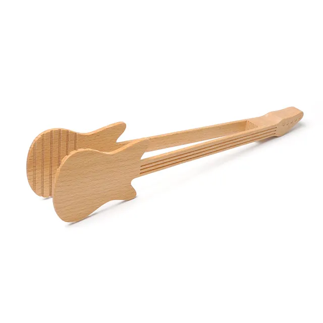 Kikkerland Kitchen Rockin' Tongs Küchenzange Buche Gitarre