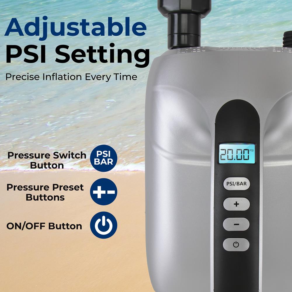 Serenelife SUP Elektrische Pumpe 20 PSI mit LCD Display