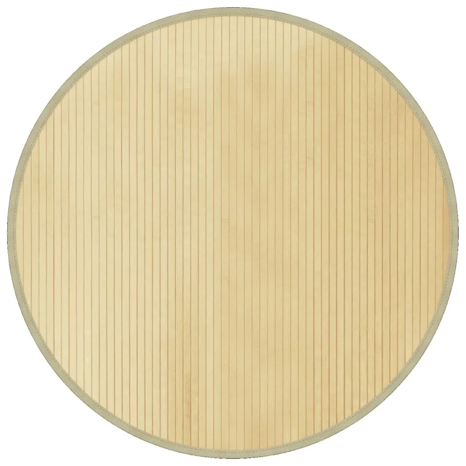 vidaXL Heim & Garten Teppich Rund 100 cm Bambus Hell Natur
