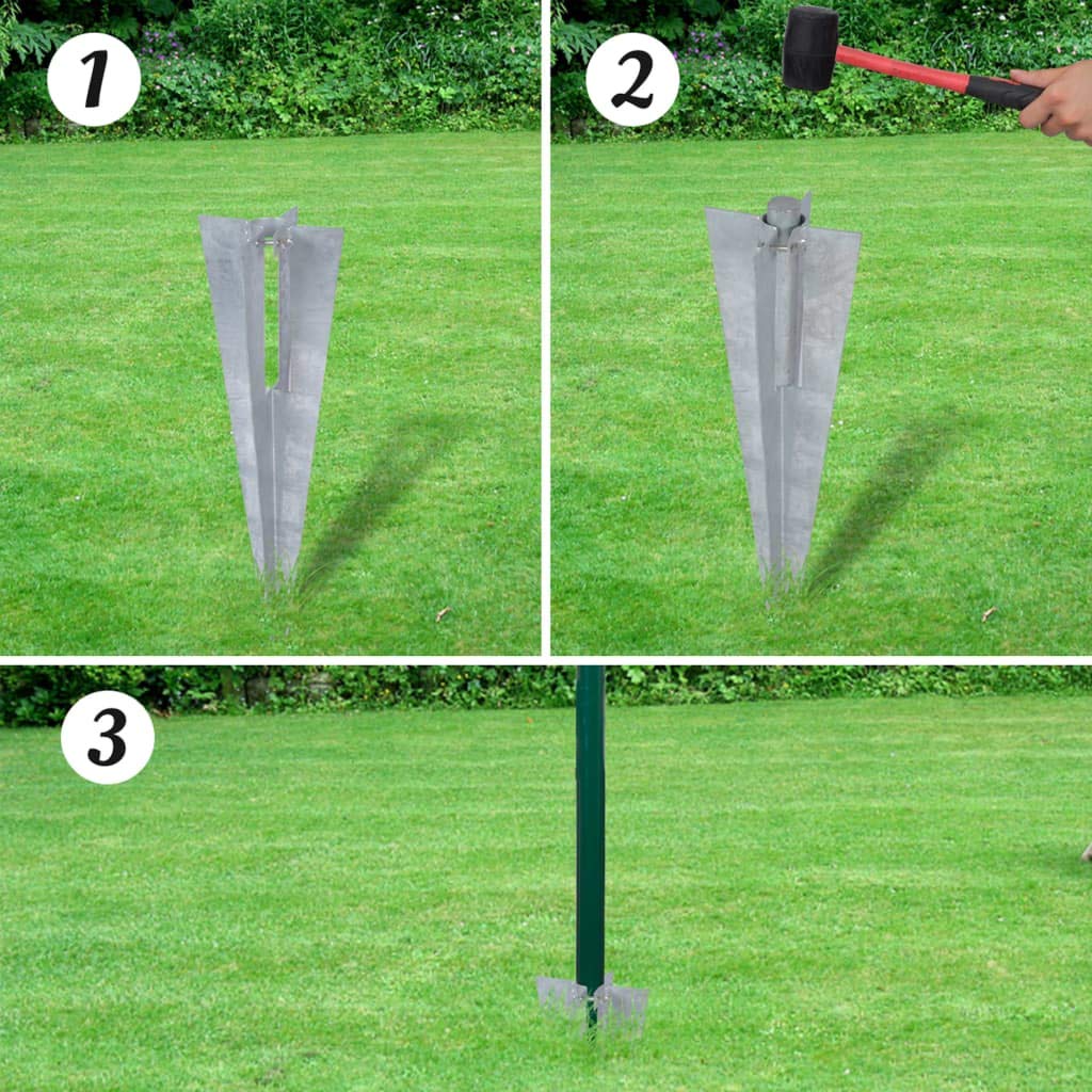 vidaXL Heim & Garten Zaun-Set Grün 10x0,8 m Stahl