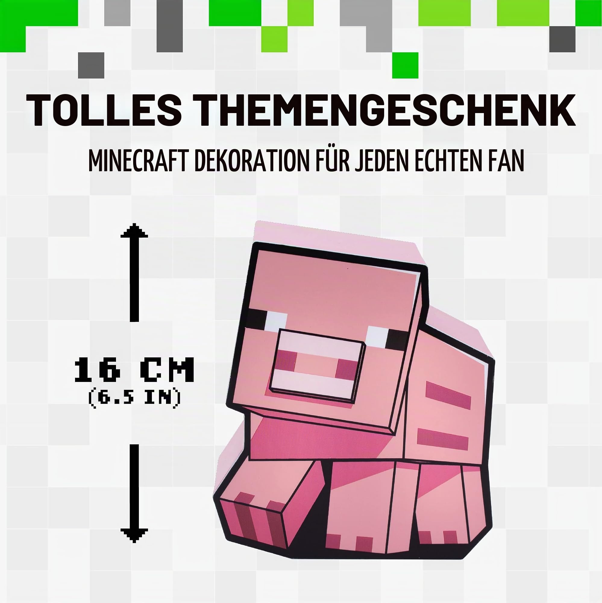 Paladone Lighting Minecraft Schwein 2D Leuchte Black 16 cm