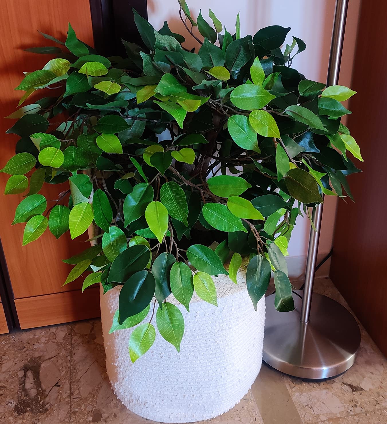 vidaXL Zwerg-Ficus Kunstpflanze 60 cm mit Topf 420 Blätter