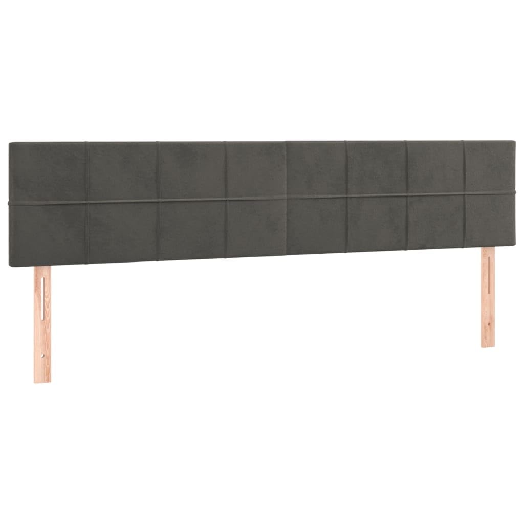 vidaXL Boxspringbett 160x200 Bett Dunkelgrau Samt LED