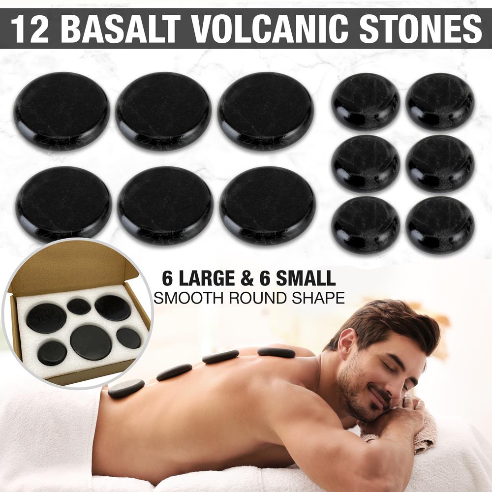 Serenelife Spa Massagesteine Set Basalt Pink 12 Steine