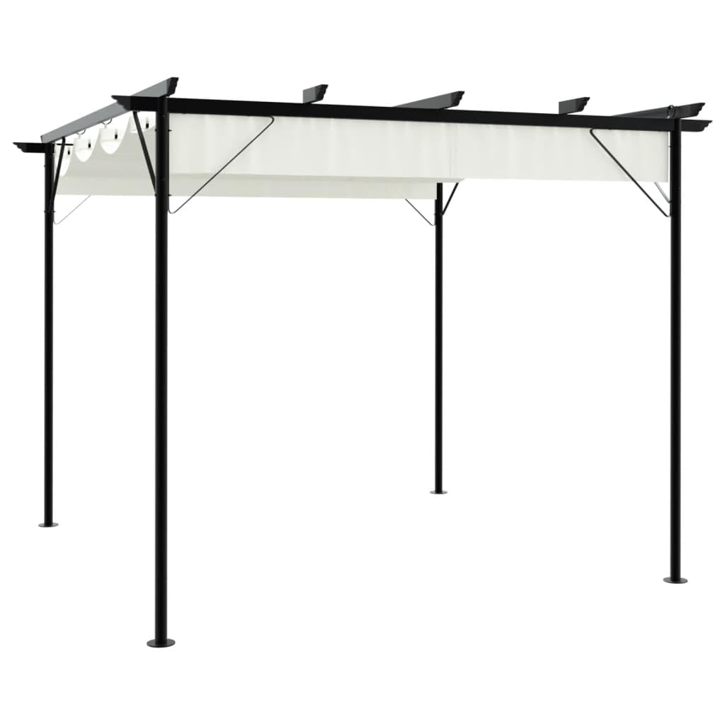 vidaXL Pergola Pavillon 3x3m Anthrazit Stahl Ausziehbares Dach