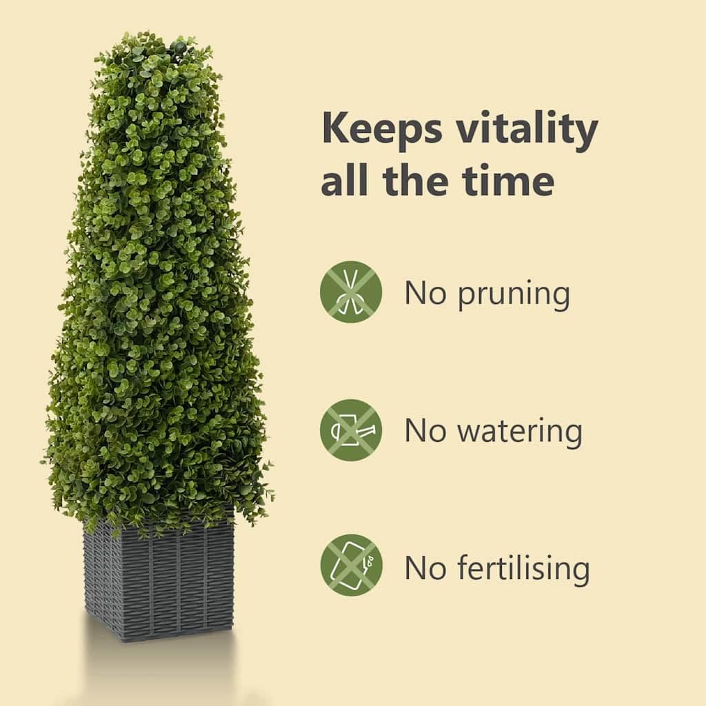 vidaXL Heim & Garten Eukalyptus Turm Kunstpflanze grün 90 cm UV
