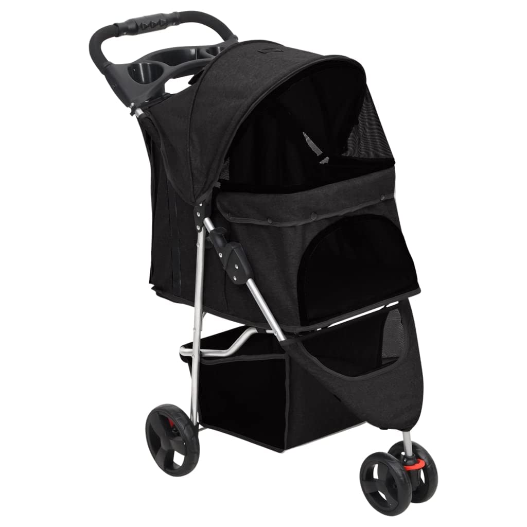 vidaXL Hundewagen Faltbar Schwarz Oxford Hundebuggy