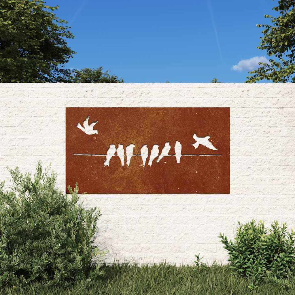 vidaXL Garten-Wanddeko Vogel 105x55 cm Cortenstahl Rost