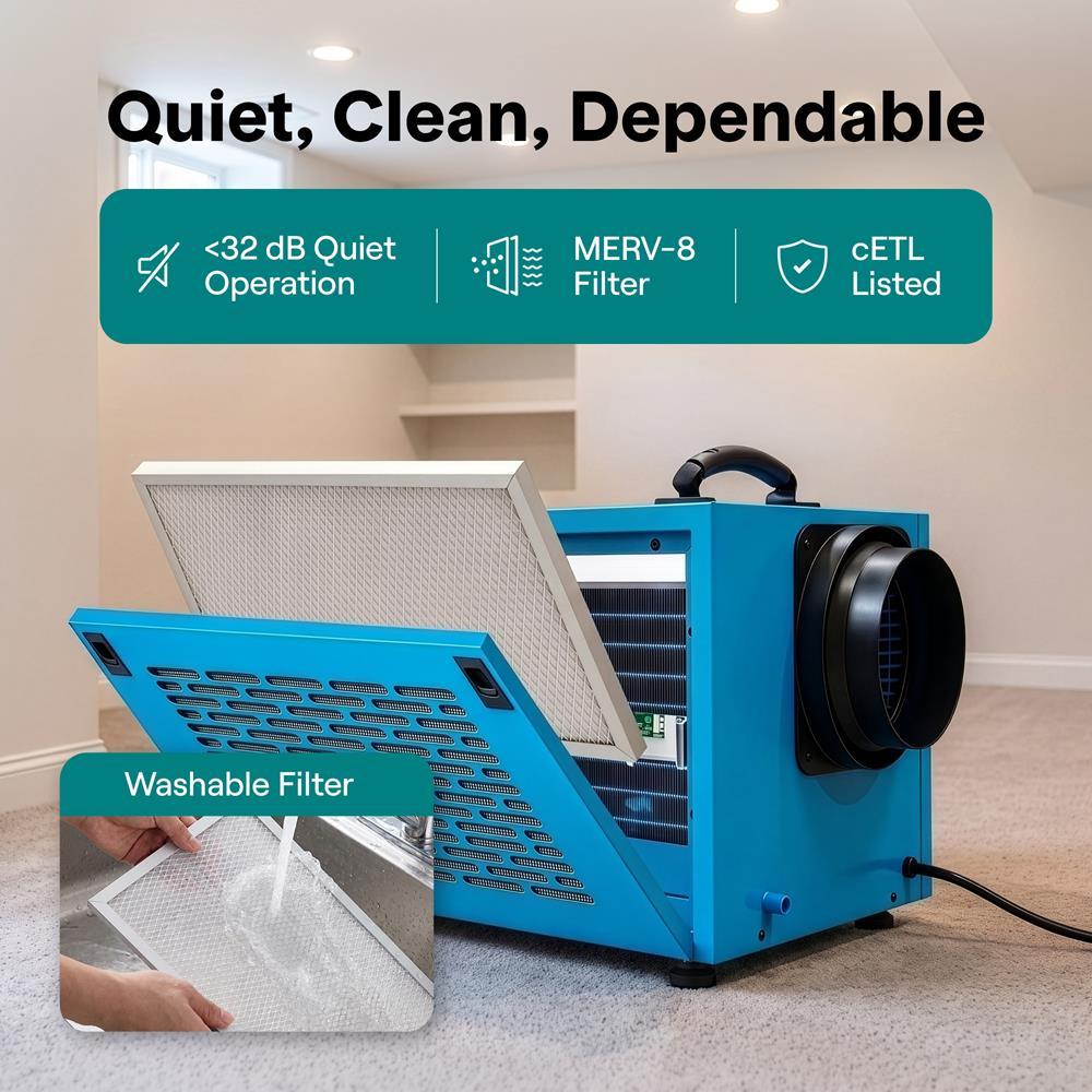 Serenelife DeHumidifiers Luftentfeuchter blau 58 L leise