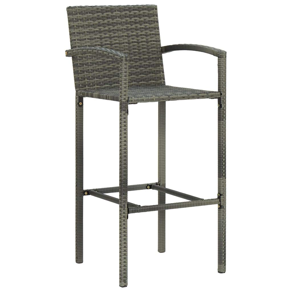 vidaXL Heim & Garten Gartenbar-Set 5-tlg grau Rattan