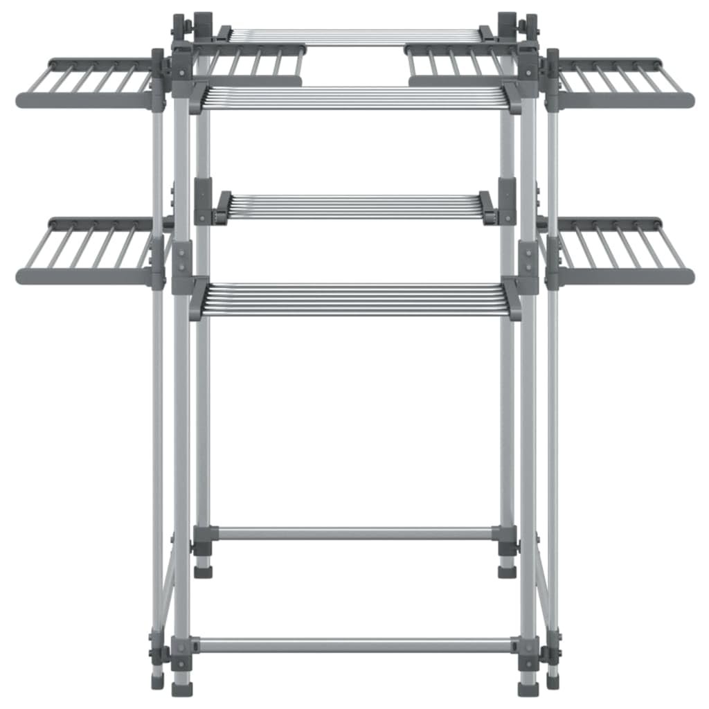 vidaXL Wäschetrockner 107x107x120 cm Alu 2 Etagen 33 m silbern