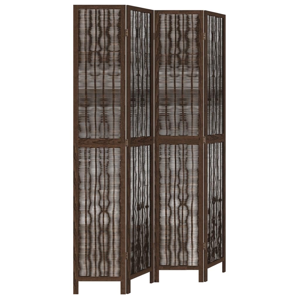 vidaXL Möbel 6-TLG Raumteiler Dunkelbraun Paulownia Holz