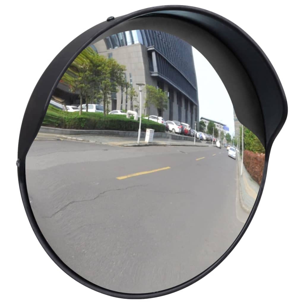 vidaXL Verkehrsspiegel Konvex 30 cm Schwarz Outdoor