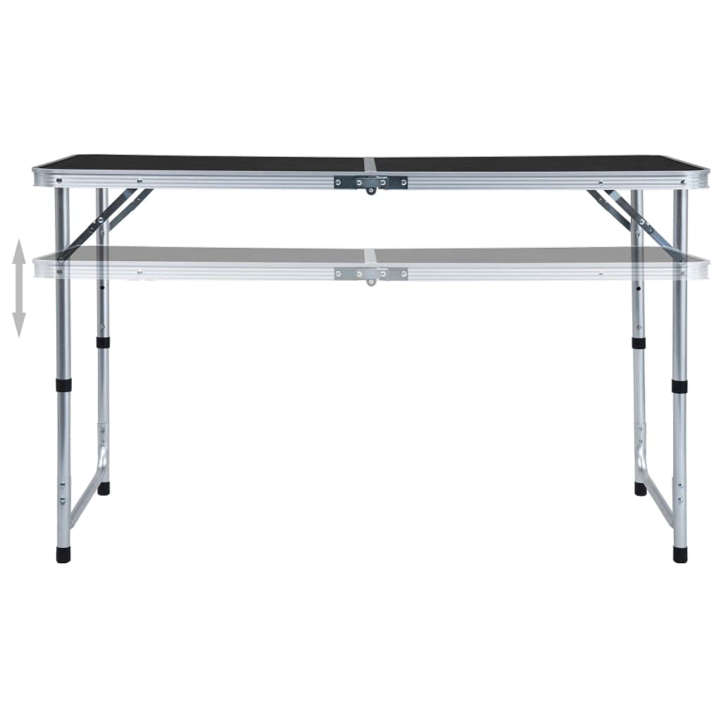 vidaXL Campingtisch klappbar 60x60 cm Koffertisch grau höhenverstellbar