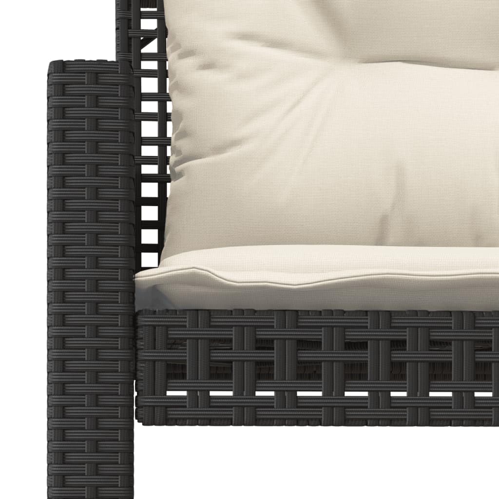 vidaXL Heim & Garten 4-tlg. Garten-Sofagarnitur Schwarz Rattan Glas