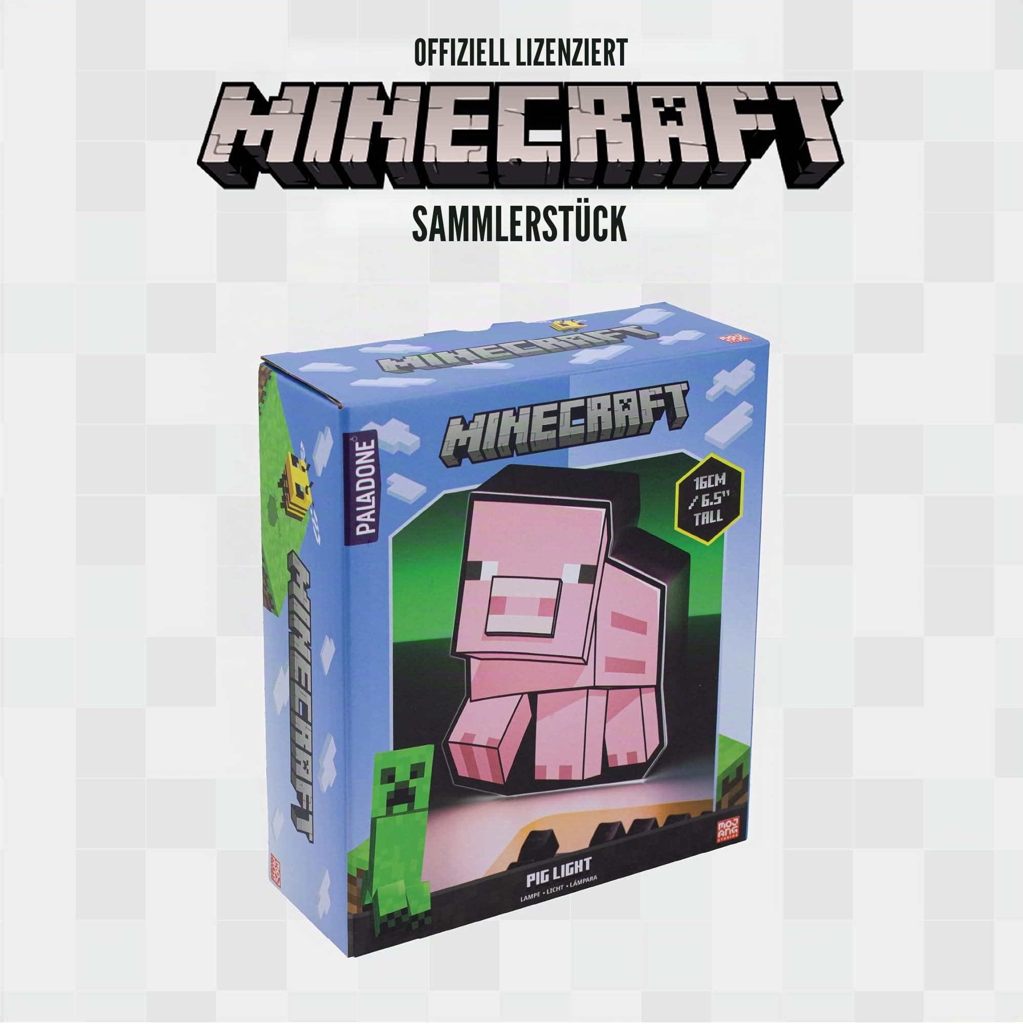 Paladone Lighting Minecraft Schwein 2D Leuchte Black 16 cm