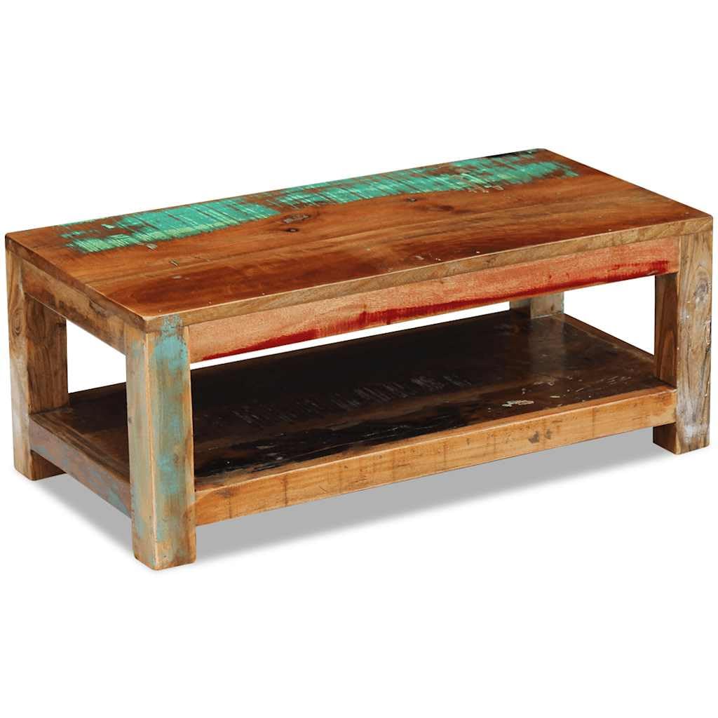 vidaXL Möbel Couchtisch Altholz Massiv 90x45x35 cm